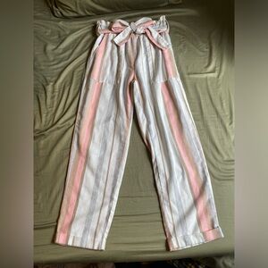 Stripped linen pants